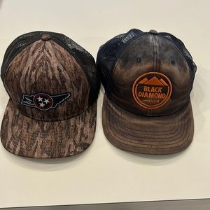 lot of 2 camo hats adjustable trucker one size fits all